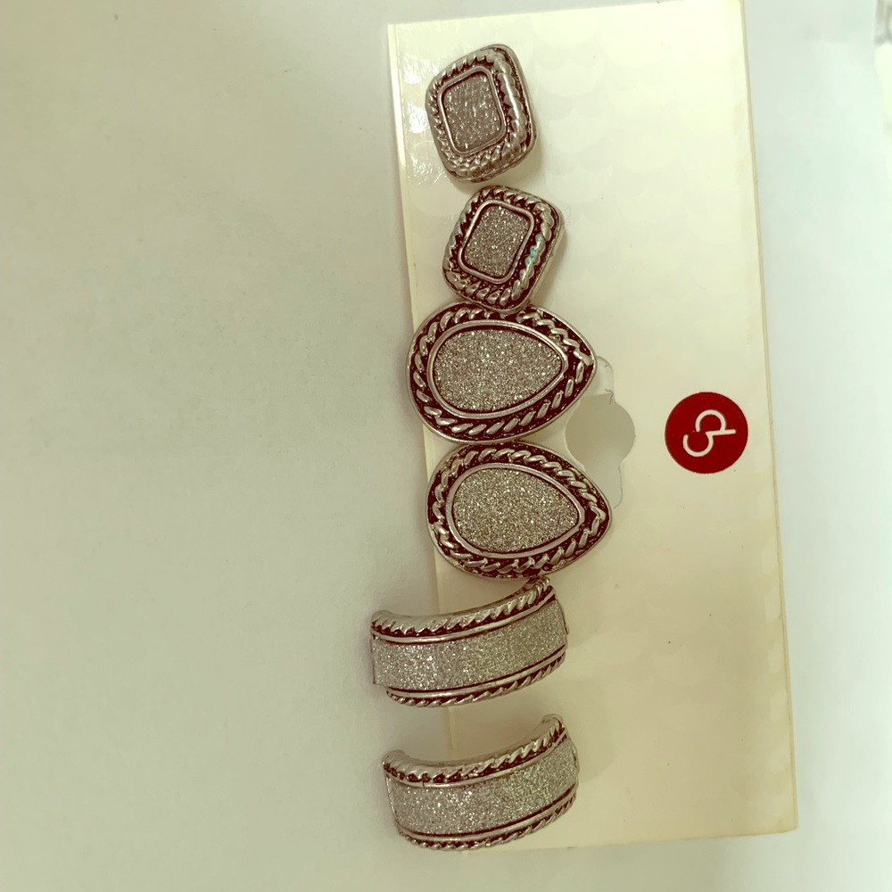 Silver and Black Earrings